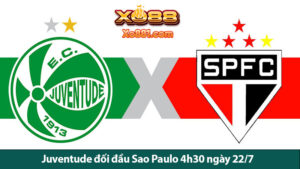 Soi kèo trận Juventude vs Sao Paulo 4h30 ngày 22/7 cùng xo881