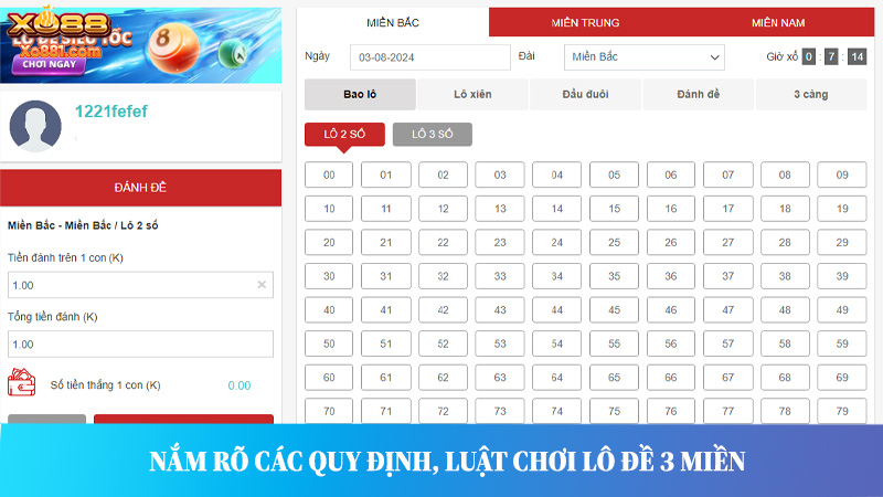 Luôn hiểu rõ luật chơi khi tham gia đánh lô đề 3 miền.