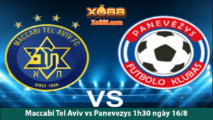 Kèo hay trận Maccabi Tel Aviv vs Panevezys 1h30 ngày 16/8 cùng xo881